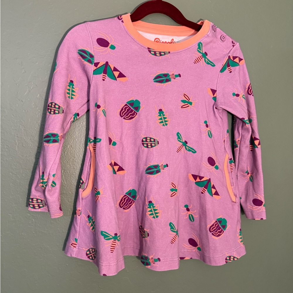 Piccolina Bug Print Long Sleeve Dress (Approx 3-4T)